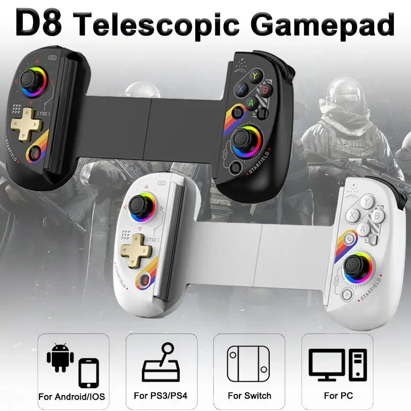 Board Game Android - Android iOSゲーム用Bluetoothストレッチジョイスティック,bsp d8 rgbタブレットコントローラー,スイッチゲーム用ワイヤレスハンドル,p3,p4,素晴らしいオファー